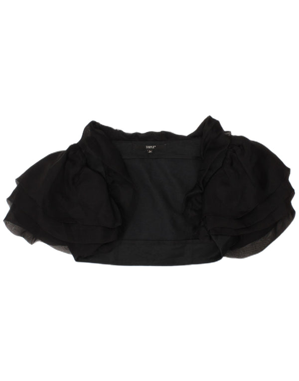 Top bolero vintage pentru femei IT 34 2XS mătase neagră