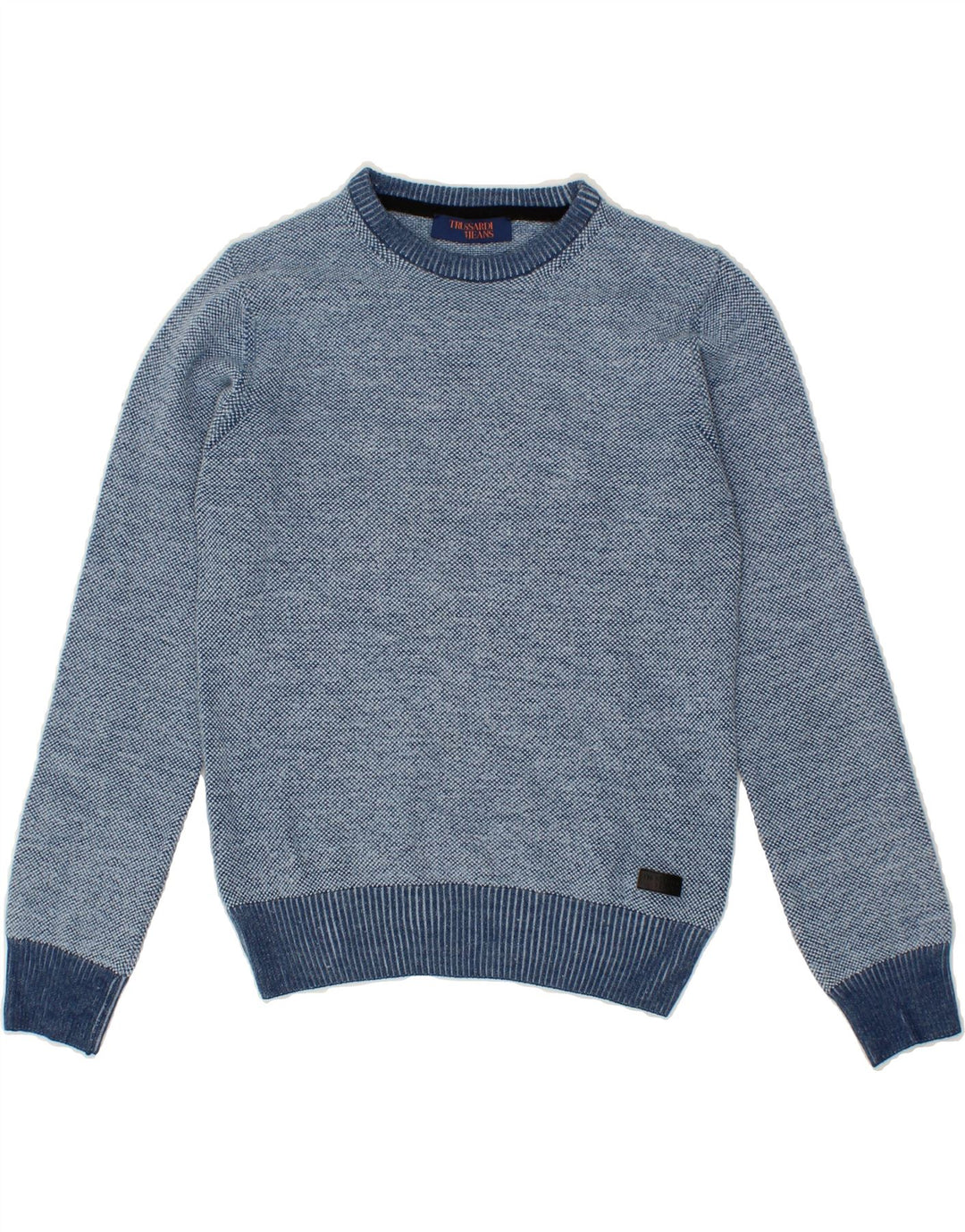 TRUSSARDI JEANS Womens Crew Neck Jumper Sweater UK 12 Medium Blue Vintage Trussardi Jeans and Second-Hand Trussardi Jeans from Messina Hembry 