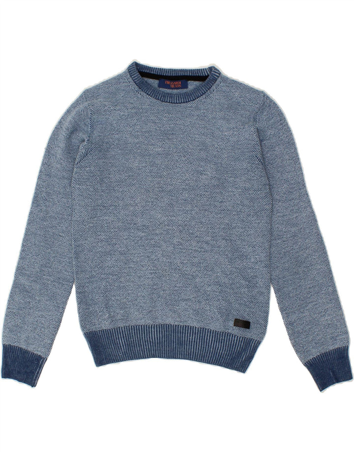 TRUSSARDI JEANS Womens Crew Neck Jumper Sweater UK 12 Medium Blue Vintage Trussardi Jeans and Second-Hand Trussardi Jeans from Messina Hembry 