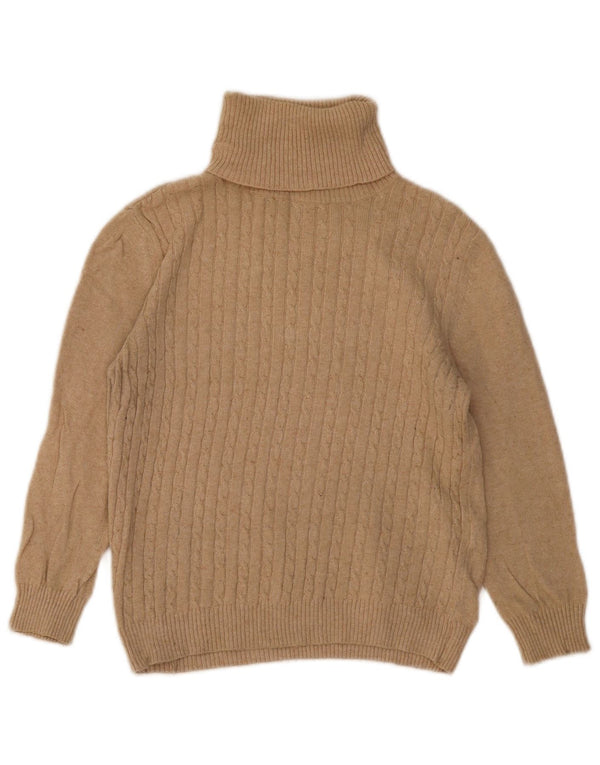 Pulover de damă Zara cu gât rulat, bumbac mediu, bej, UK 12