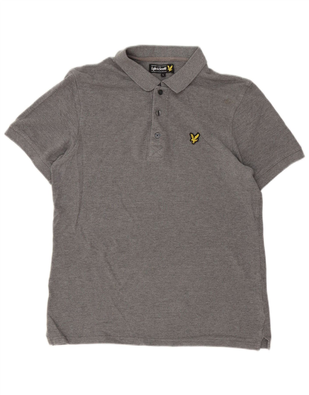 Tricou polo pentru bărbați Lyle & Scott, bumbac gri mare