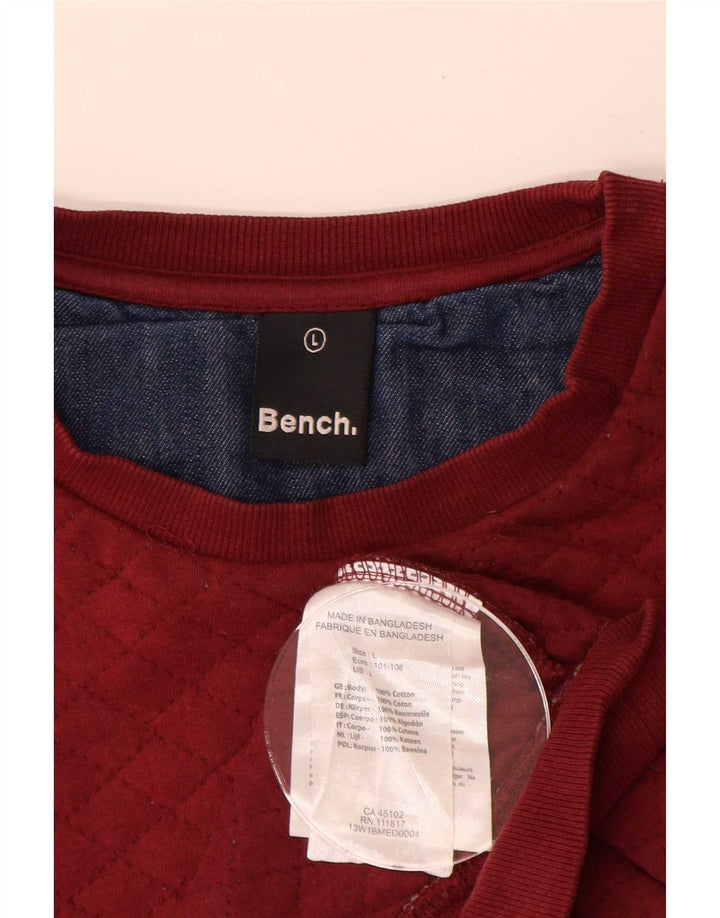Pulover pentru bărbați Bench Pulover mare, roșu, color block, bumbac