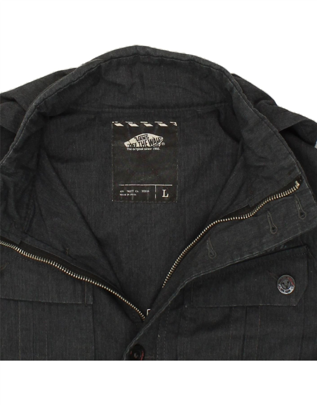 VANS Boys Hooded Utility Jacket 11-12 Years Large  Grey Cotton Vintage Vans and Second-Hand Vans from Messina Hembry 