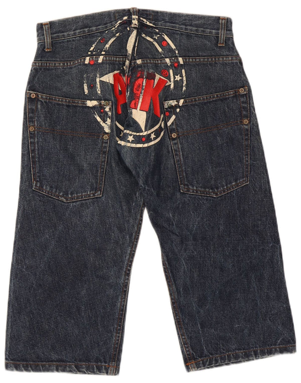 Andrew Mackenzie Blugi Capri grafici pentru bărbați IT 48 Medium L30 L20 Bumbac albastru