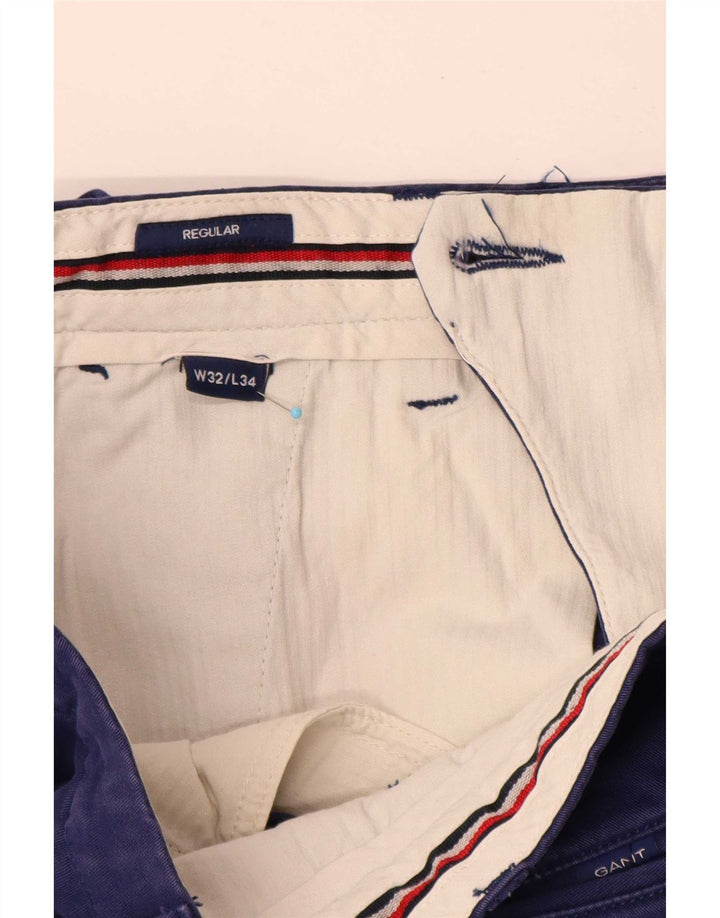 Pantaloni chino obișnuiți pentru bărbați Gant L32 L34 Bumbac albastru