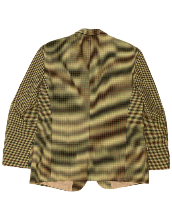 Jachetă vintage pentru bărbați, cu 2 nasturi, IT 56 3XL, lână galbenă cu picior de gală