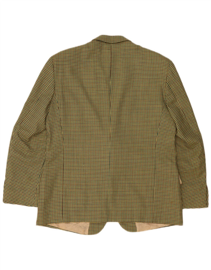 Jachetă vintage pentru bărbați, cu 2 nasturi, IT 56 3XL, lână galbenă cu picior de gală
