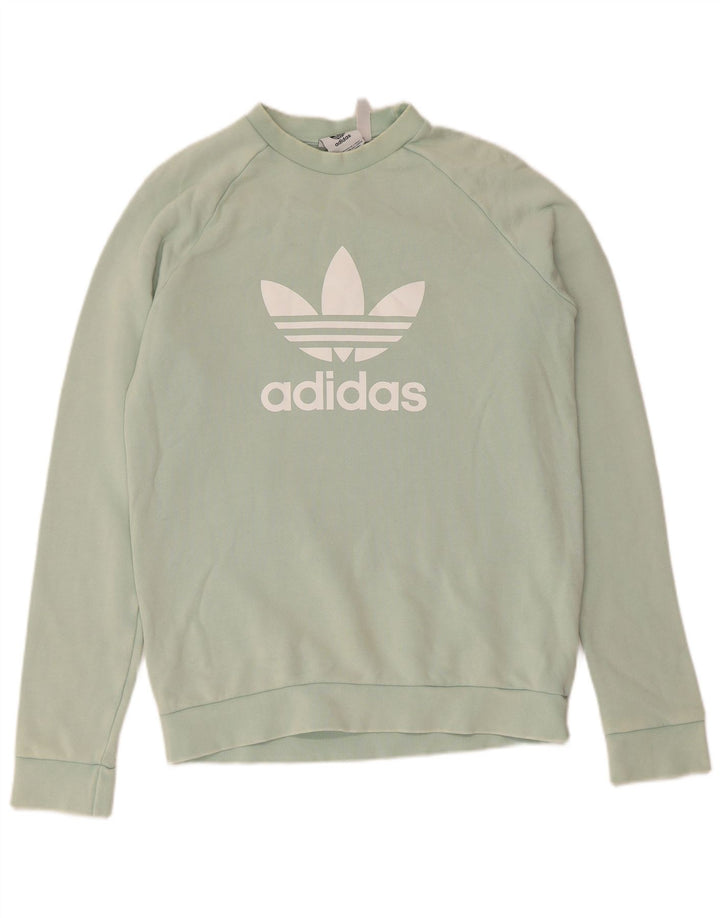 Hanorac grafic pentru bărbați Adidas Jumper mic din bumbac turcoaz