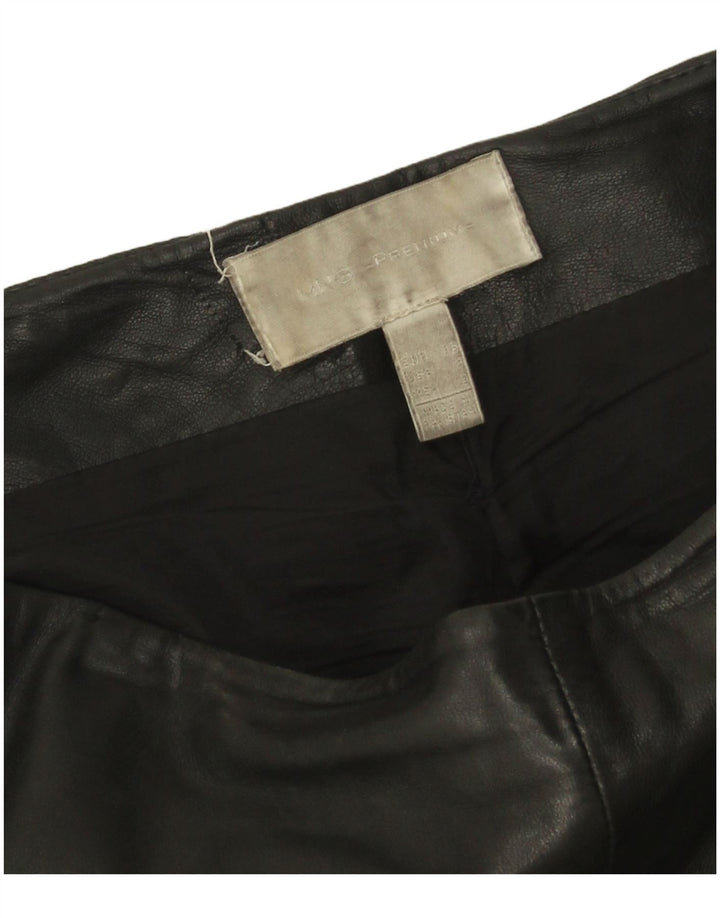 Pantaloni subțiri din piele pentru femei Mango EU 36 Small W24 L27 Piele neagră