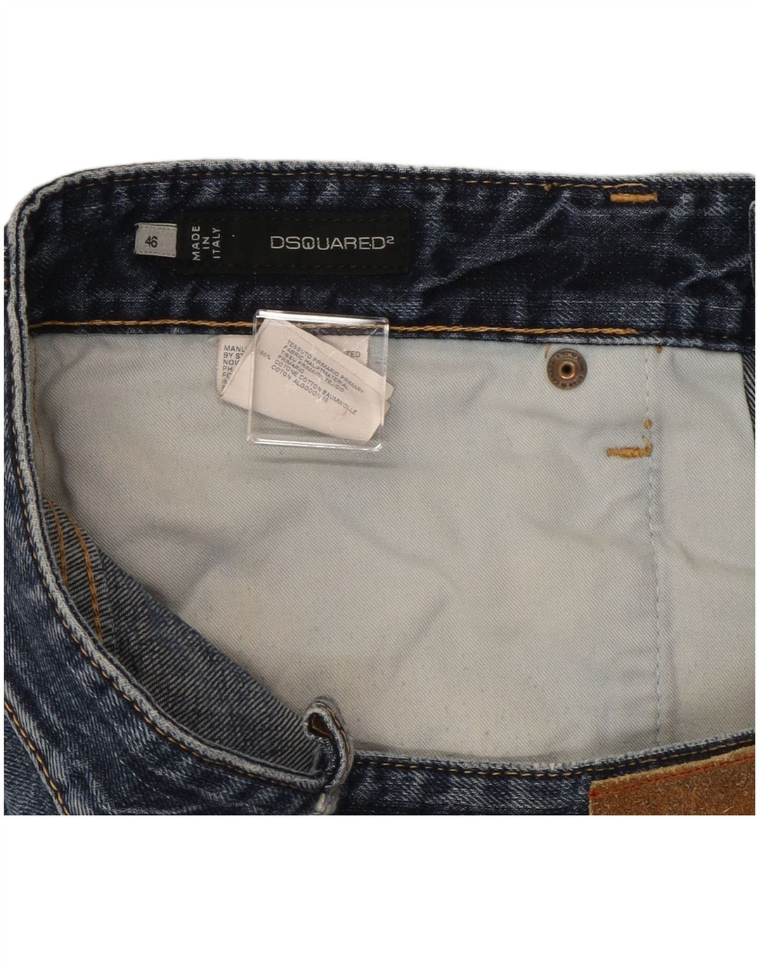 Dsquared Blugi slim pentru femei distressed IT 46 Large W32 L29 Blue Bumbac