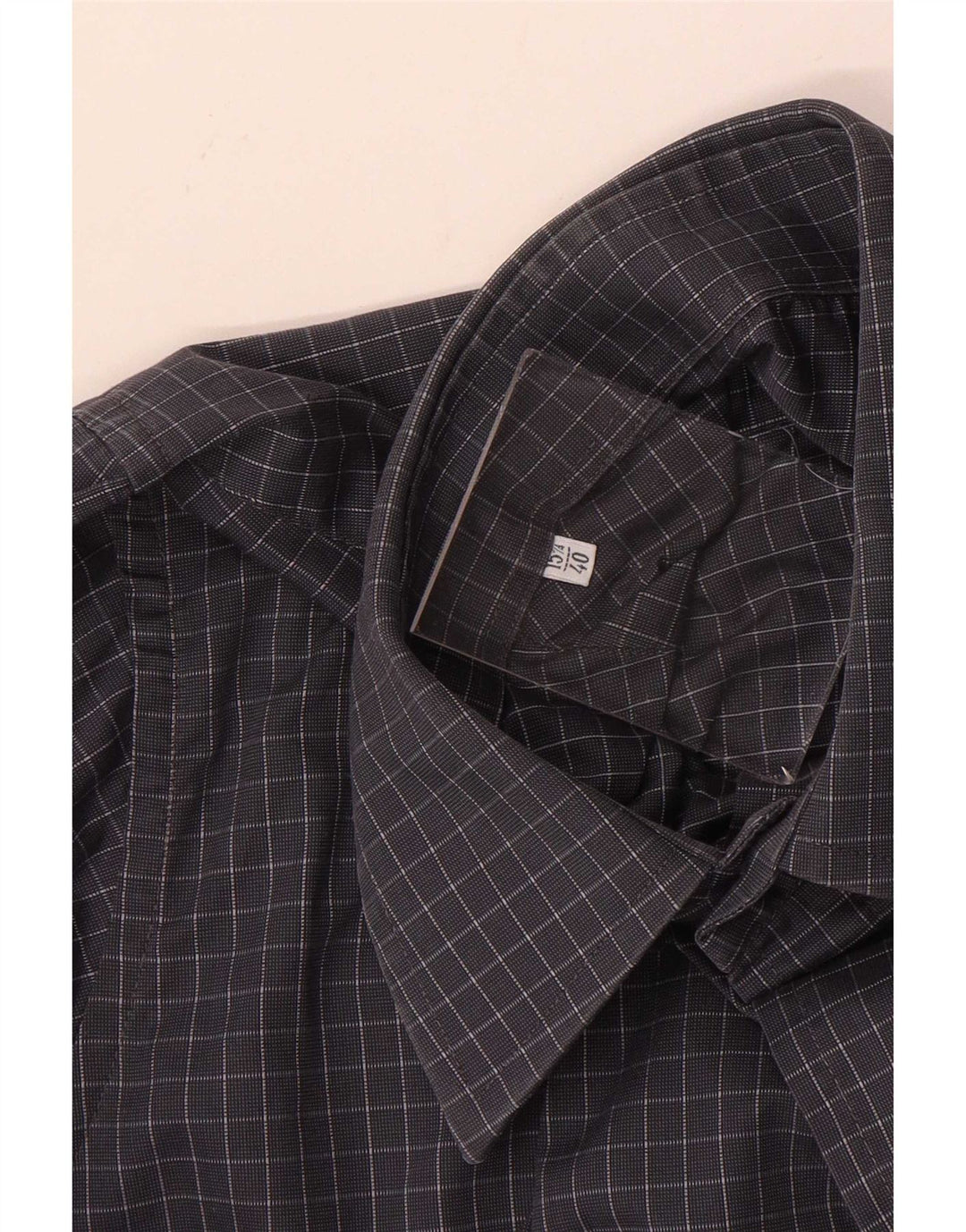 Cămașă pentru bărbați Yves Saint Laurent Mărimea 40 15 3/4 Medium Gri Gingham