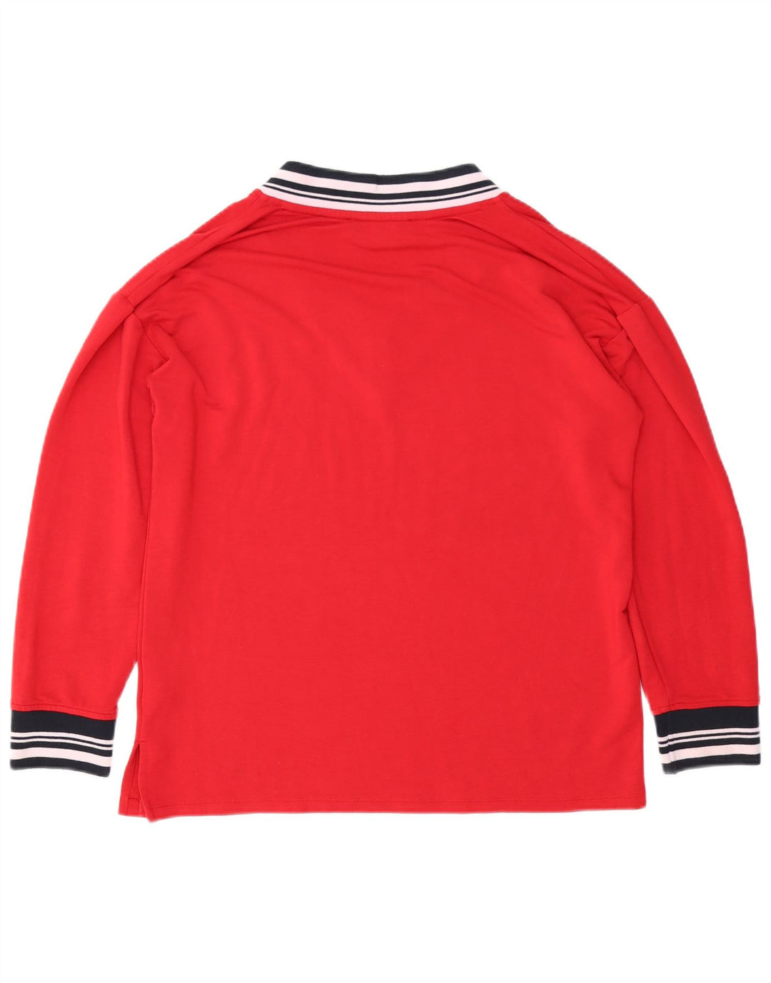 TOMMY HILFIGER Top pentru femei cu mânecă lungă UK 14 Medium Red Viscose