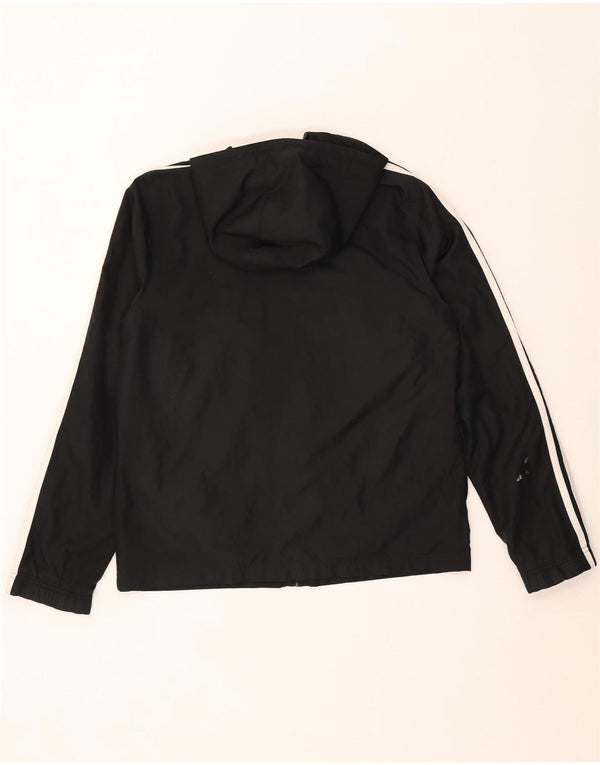 Jachetă de trening cu glugă Adidas pentru femei UK 14 Poliester negru mare