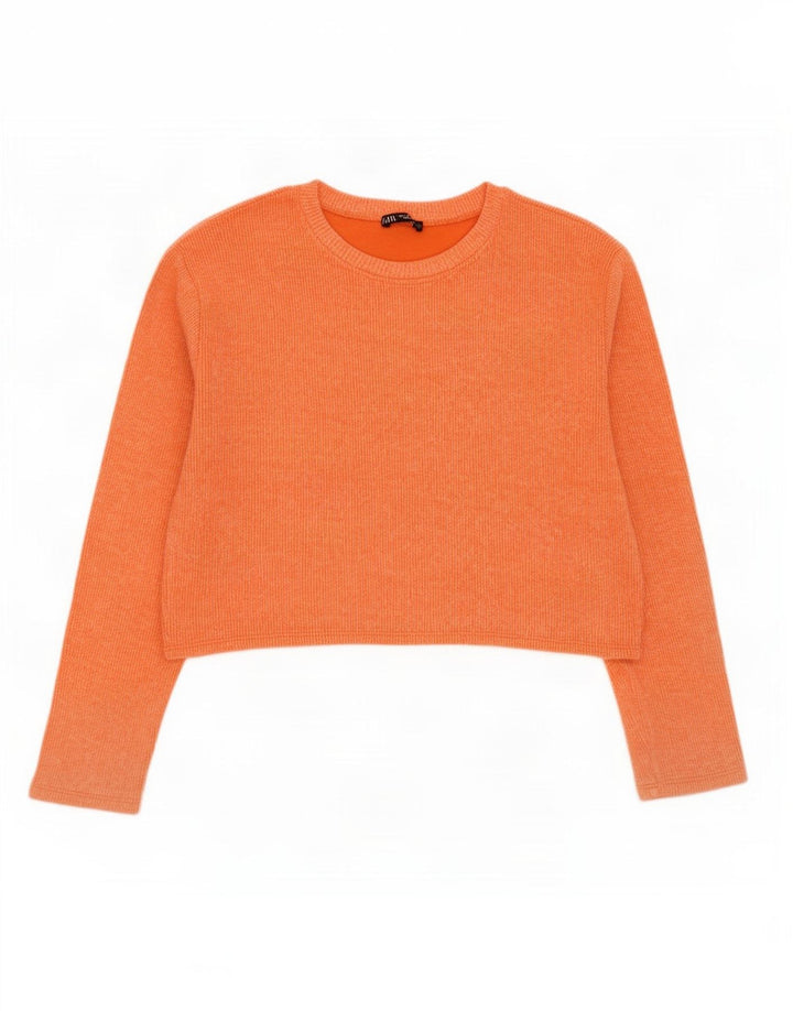 Crop Top pentru femei Zara cu mânecă lungă UK 14 portocaliu mediu