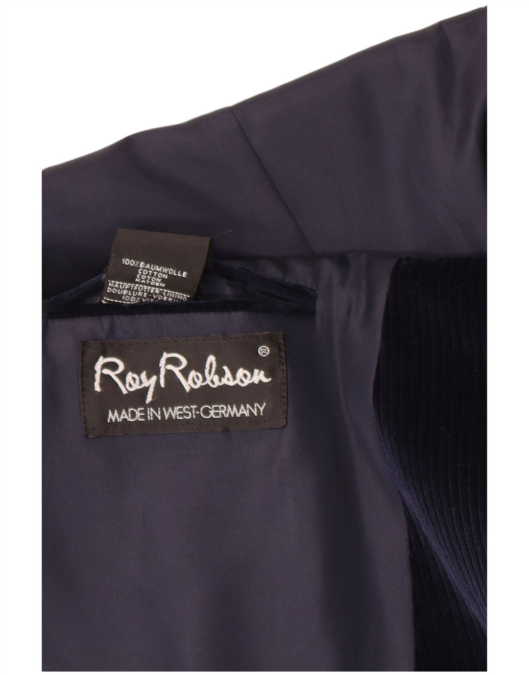 Roy Robson Jachetă blazer din velur cu 2 nasturi pentru bărbați UK 38 Medium Bleumarin