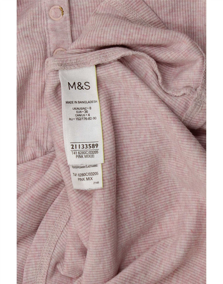 Top pentru femei Marks & Spencer cu mânecă lungă UK 8 mic, roz, poliester