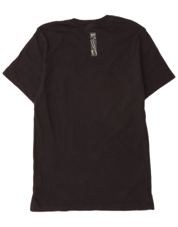 Tricou grafic Nike pentru bărbați, cu tăiere standard, top mic, negru, bumbac