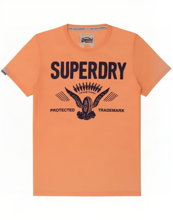 Superdry Mens Graphic T-Shirt Top 2XL Orange Cotton