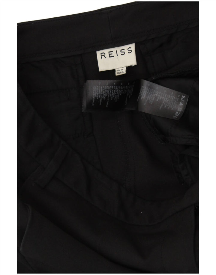 Pantaloni de costum subțiri REISS pentru femei UK 14 Large W33 L27 Bumbac negru