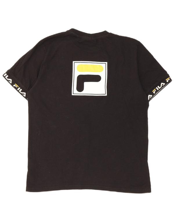 Tricou grafic Fila pentru bărbați Top Medium Negru Bumbac
