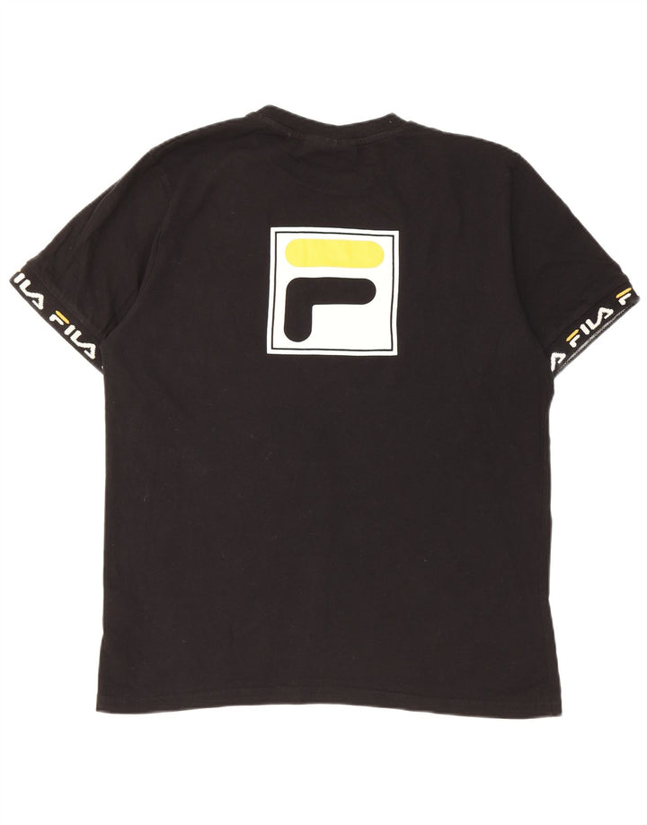Tricou grafic Fila pentru bărbați Top Medium Negru Bumbac