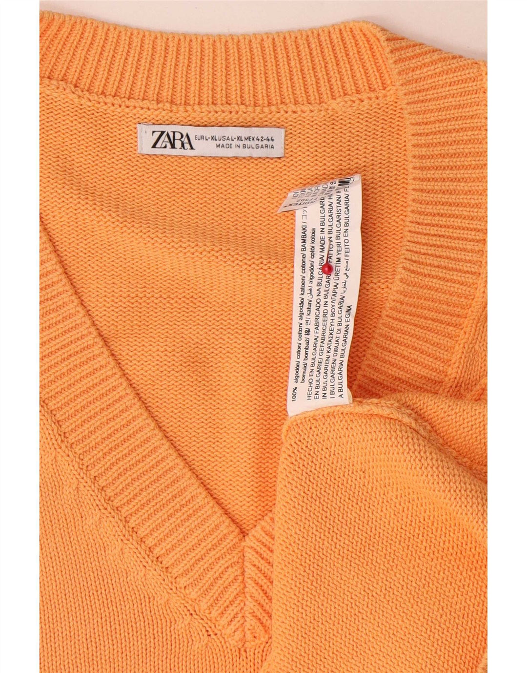 Zara Barbati Vesta Tank Top XL Portocaliu Bumbac