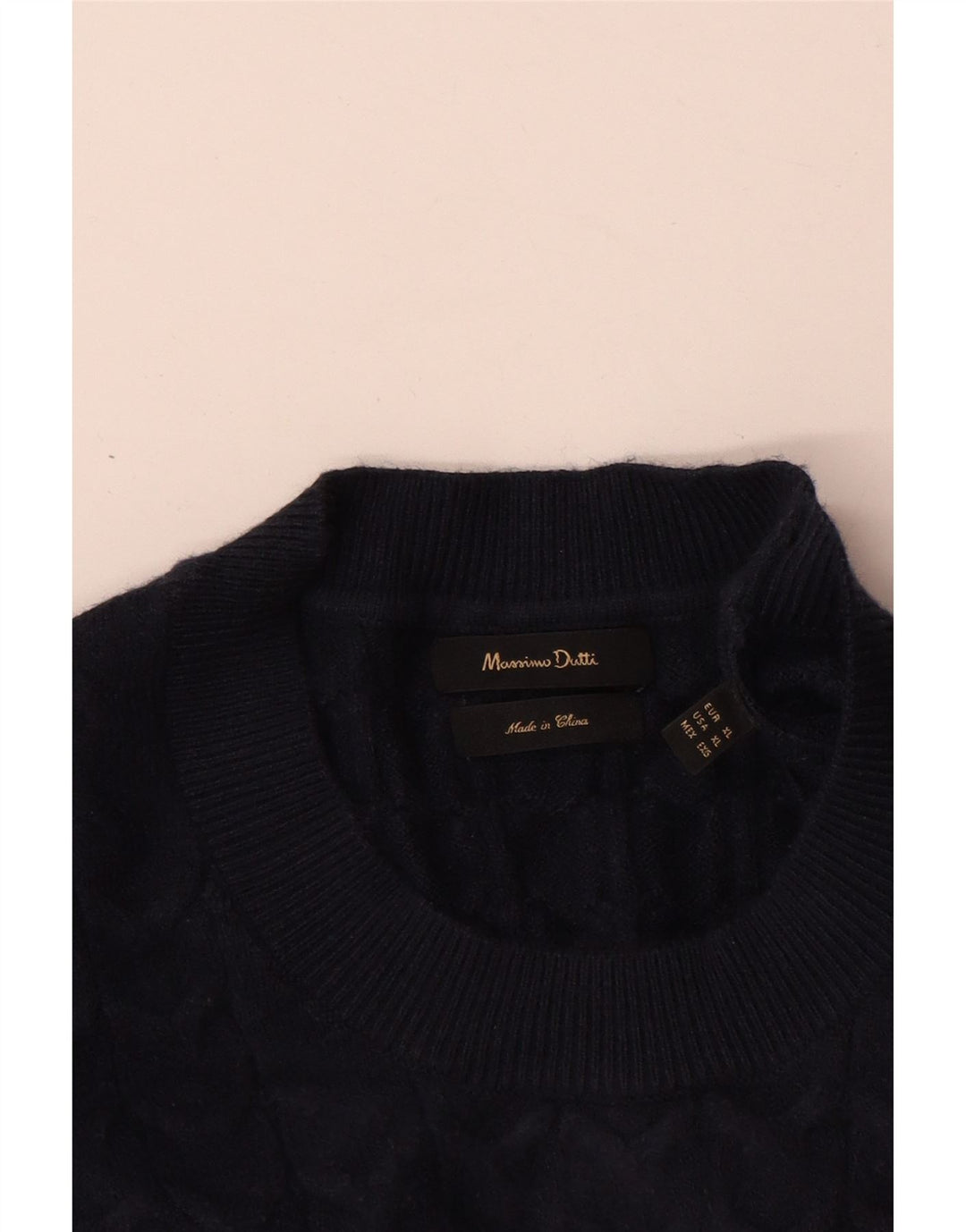 Pulover Massimo Dutti pentru bărbați cu gât crew pulover XL bleumarin, viscoză