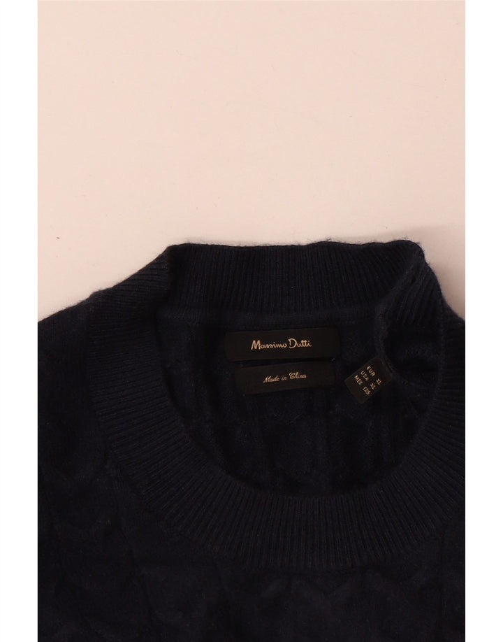 Pulover Massimo Dutti pentru bărbați cu gât crew pulover XL bleumarin, viscoză