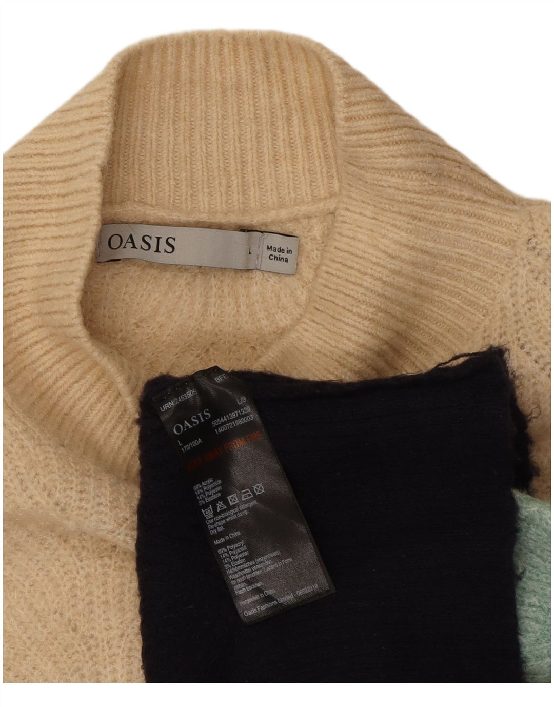 Pulover cu gât țestoasă pentru femei Oasis UK 16 mare, multicolor