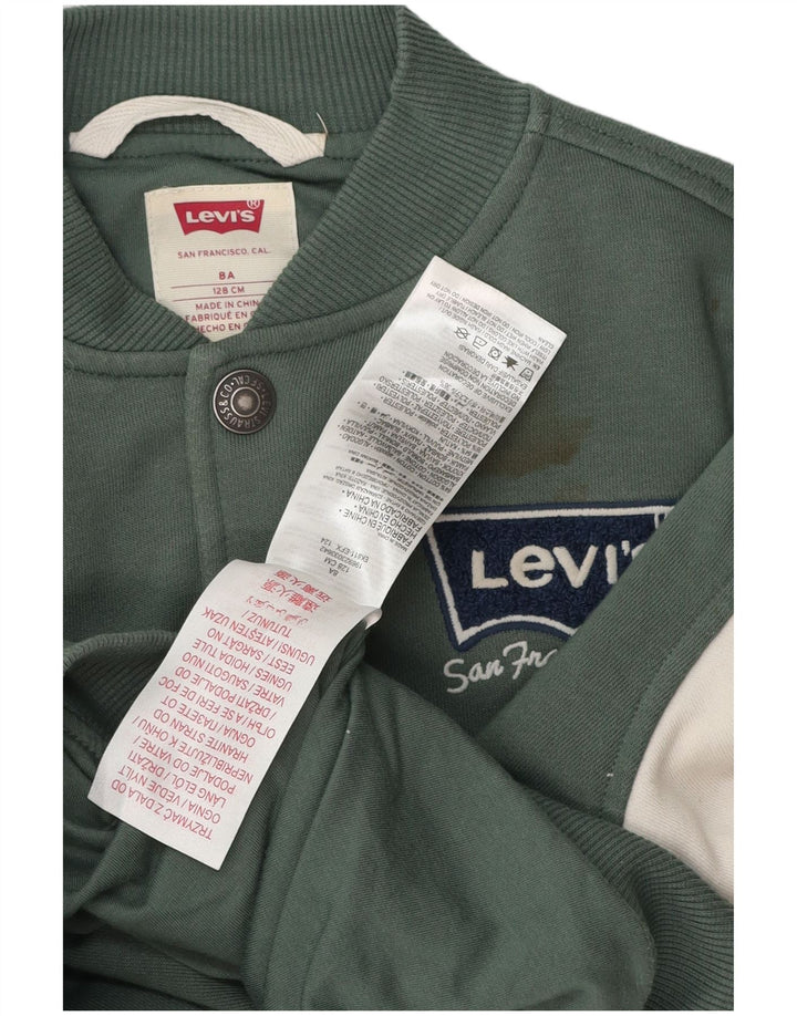 Levi's Boys Graphic Varsity Jacket 7-8 ani, bumbac color bloc verde