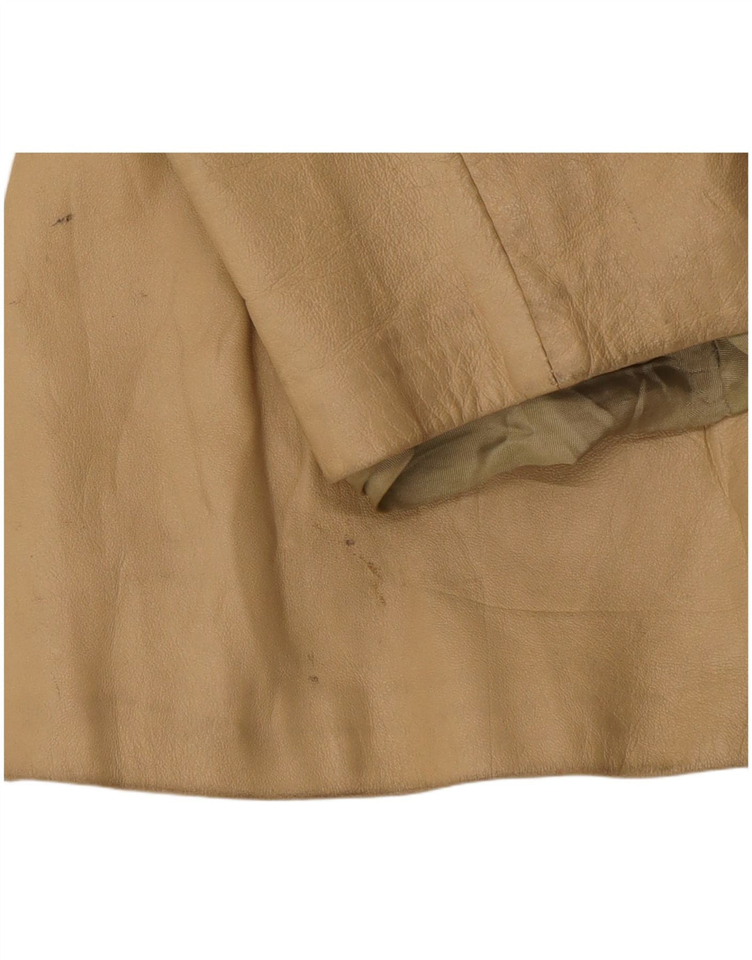 Geacă de piele vintage pentru femei IT 46 Large Beige