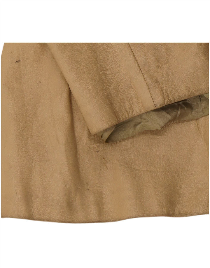 Geacă de piele vintage pentru femei IT 46 Large Beige