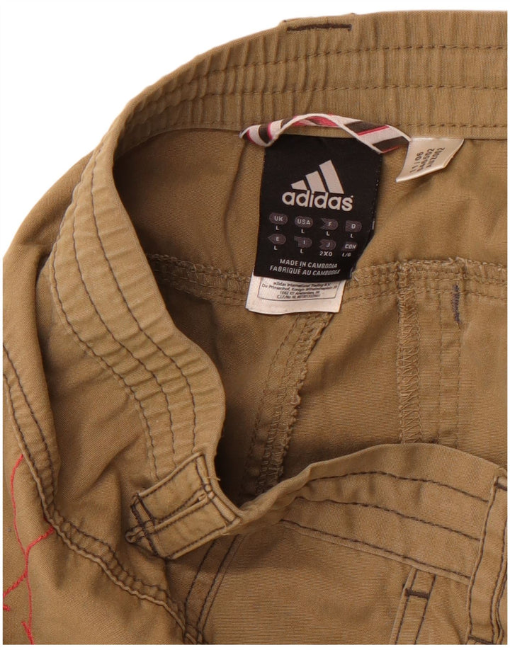 Pantaloni scurți cargo ADIDAS pentru bărbați, mari W36, bumbac kaki