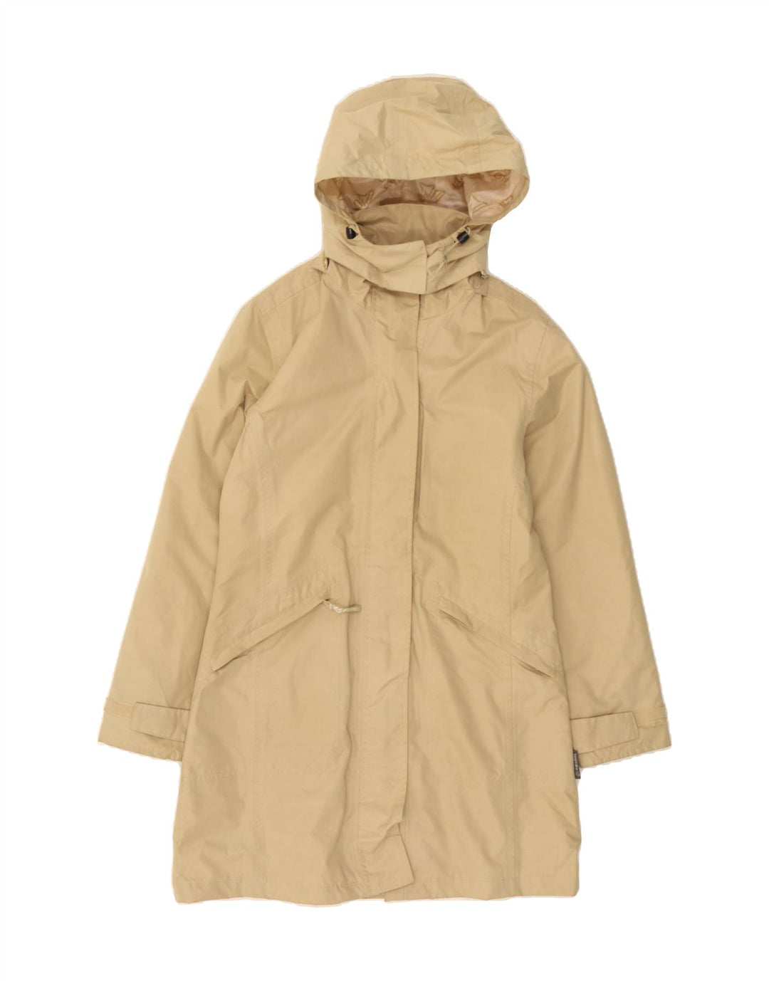 TARGET DRY Womens Hooded Overcoat UK 6 XS Beige Polyester Vintage Target Dry and Second-Hand Target Dry from Messina Hembry 
