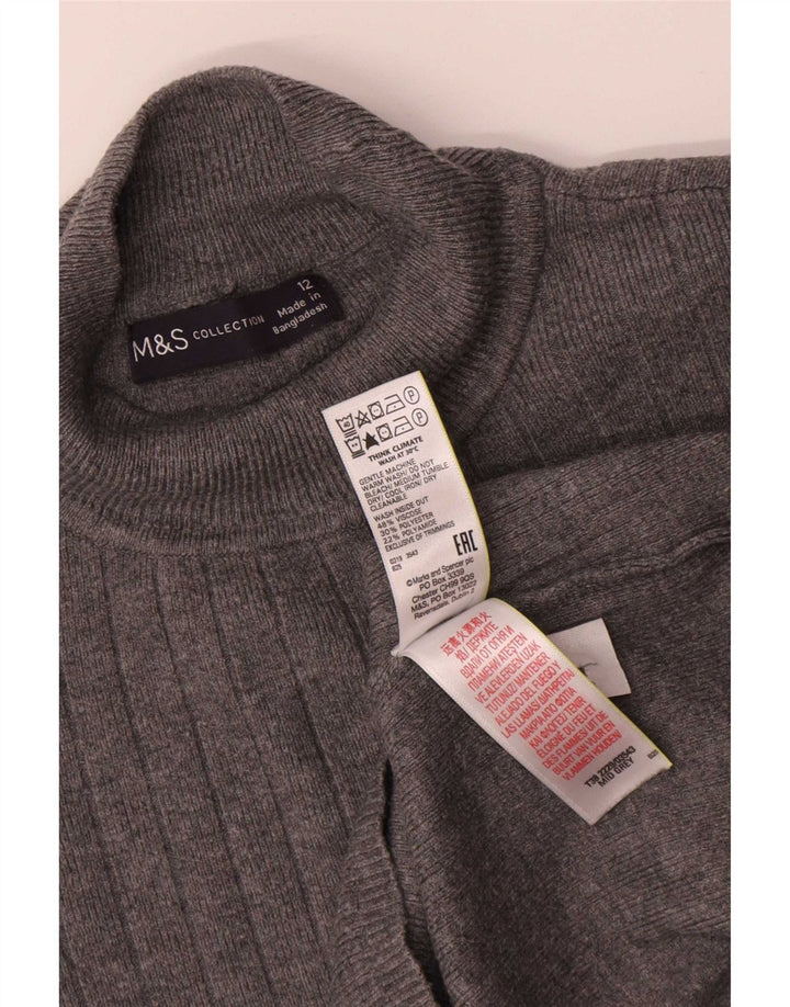 Marks & Spencer Pulover cu gât țestoasă pentru femei UK 12, viscoză, gri mediu