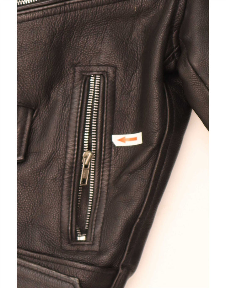 Jachetă de motociclist din piele pentru bărbați de epocă UK 36 Small Black