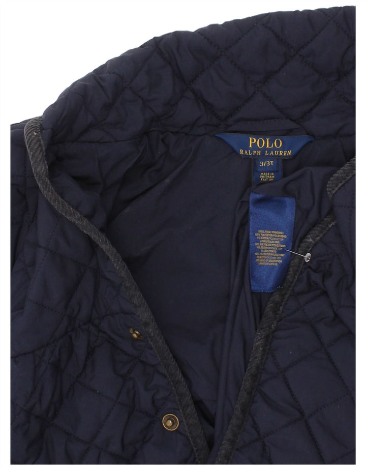 Jachetă matlasată Polo Ralph Lauren pentru fete 2-3 ani poliester bleumarin