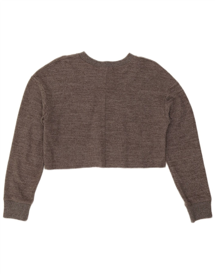 Crop Top pentru femei Zara cu mânecă lungă Marea Britanie 10 Mic Gri Pete