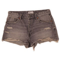 Pantaloni scurți din denim învechit pentru femei Zara EU 42 Large W32 Bumbac gri