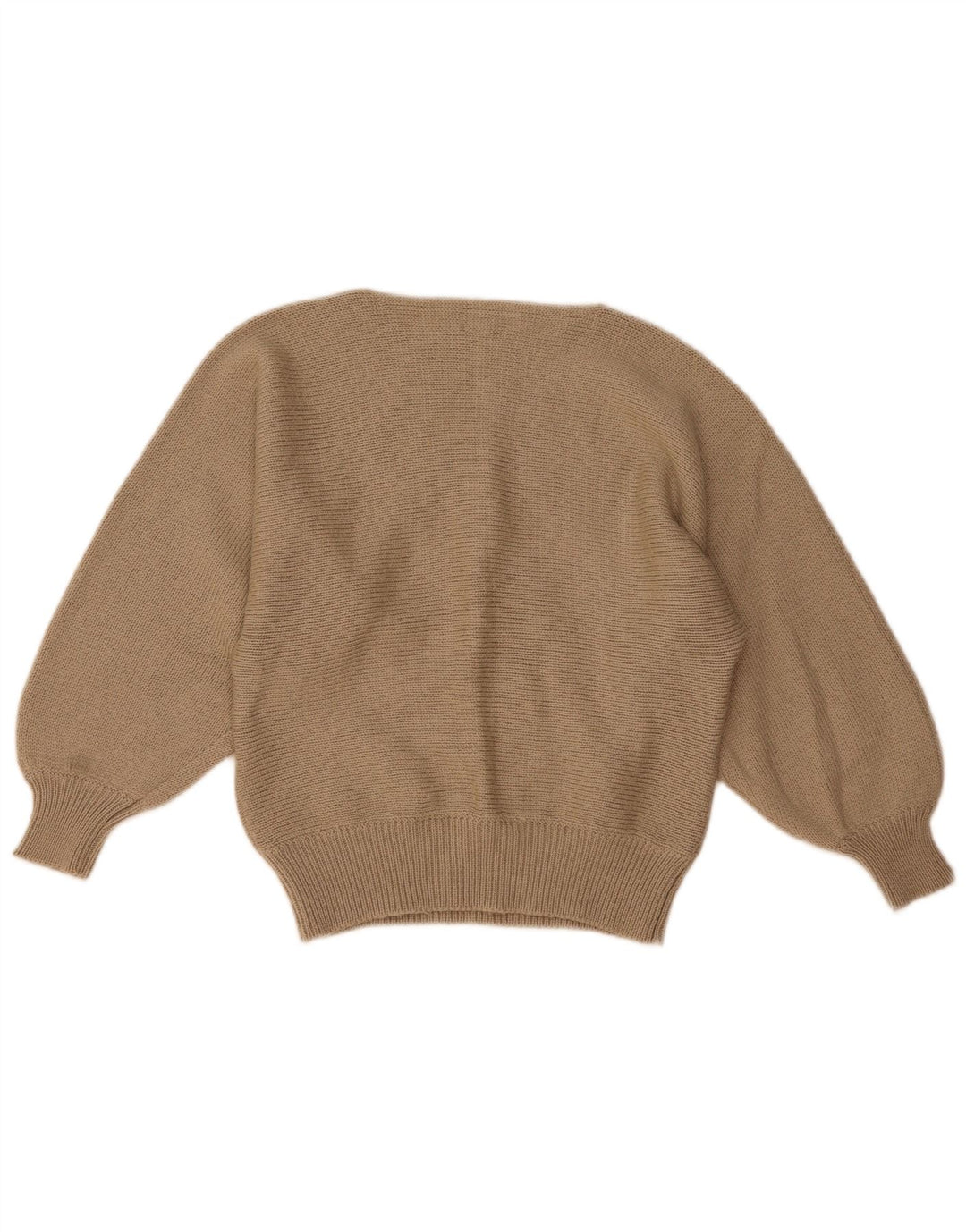Pulover vintage pentru damă cu grafică cu gât de barcă IT 42 maro mediu