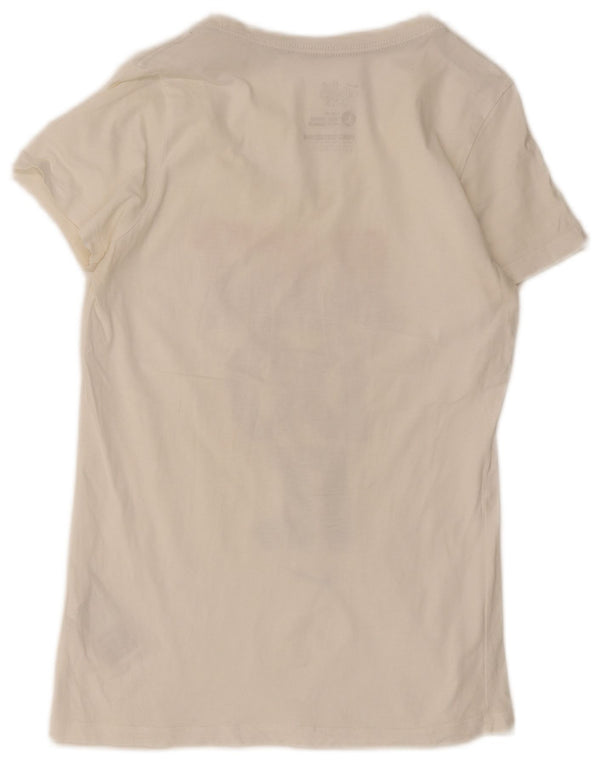 Tricou grafic Nike Slim Fit Top UK 14 Bumbac alb mare