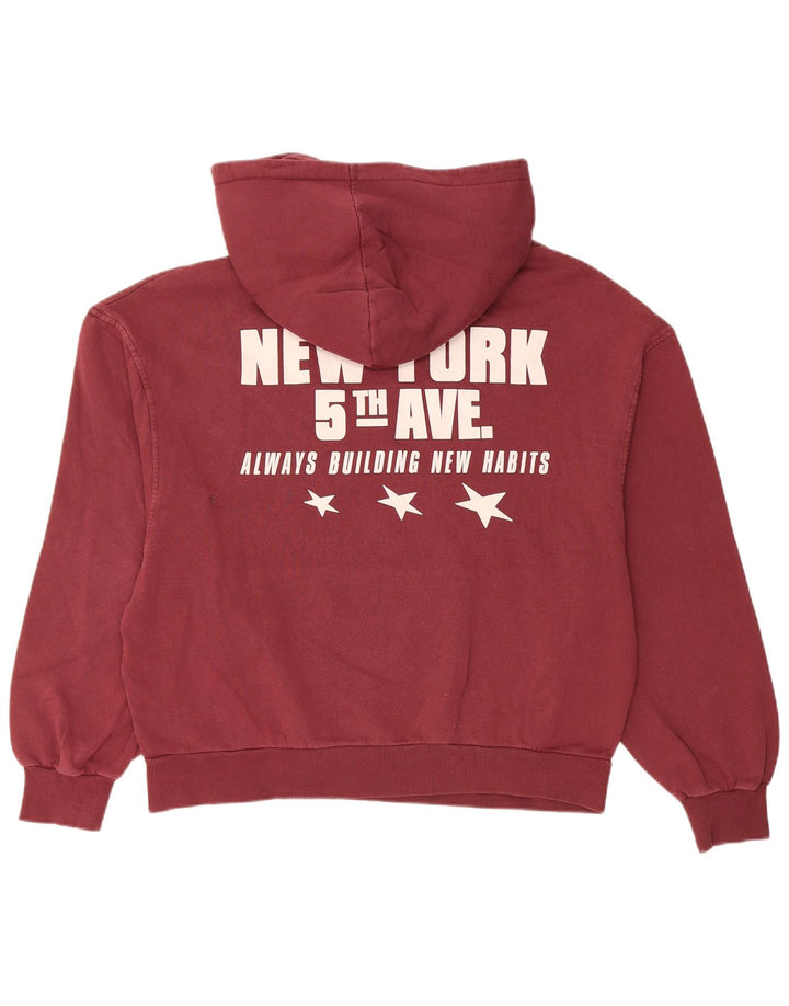 Pull & Bear Pull & Bear Pulover Oversized Hoodie pentru femei UK 14 Medium Burgundy