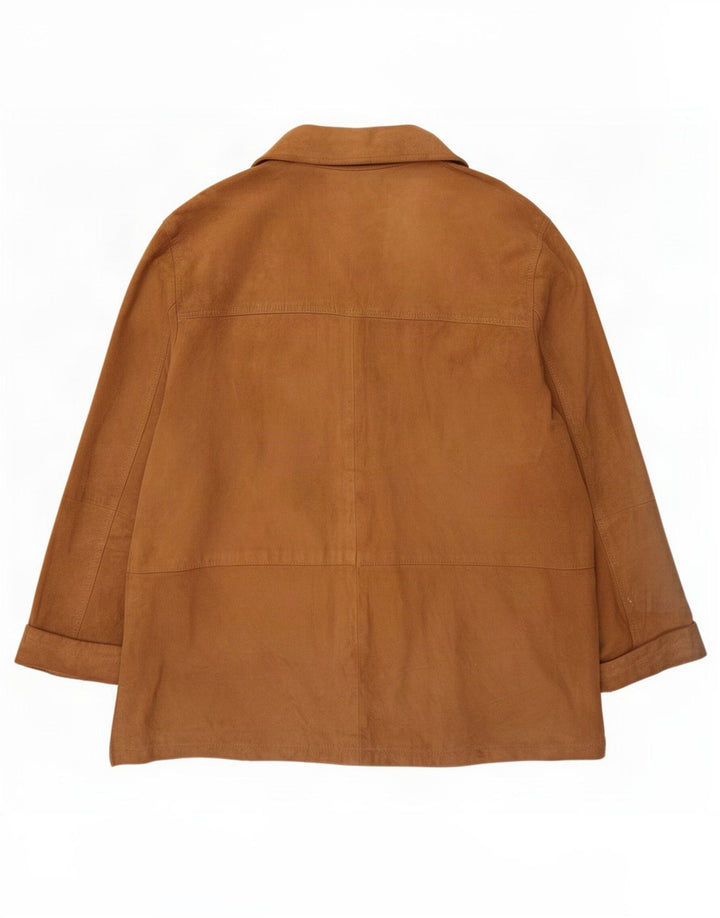 Jachetă vintage de piele intoarsa pentru femei IT 52 2XL Bej