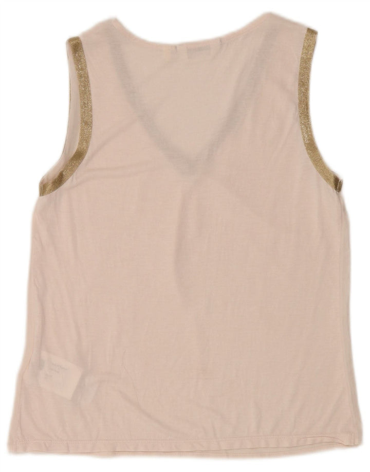 Naf Naf Womens See Through Vest Top UK 12 Medium Pink Poliester