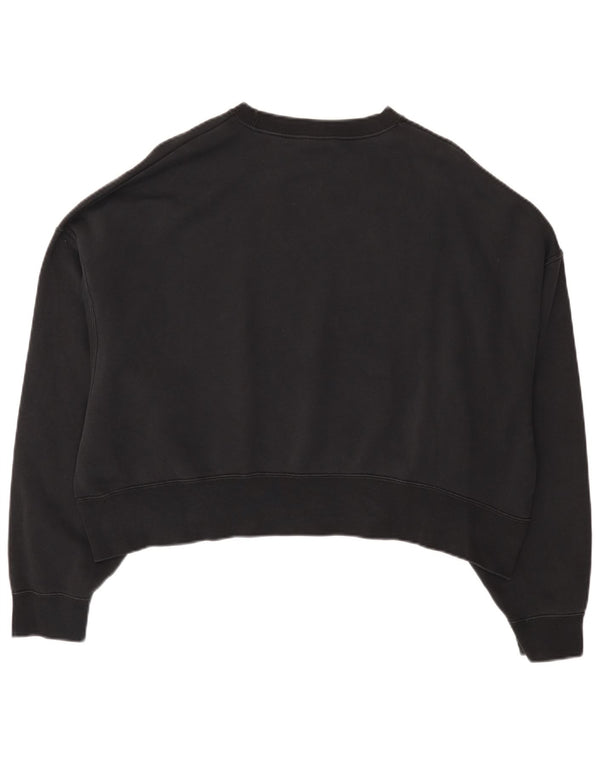 Pulover oversized pentru femei Nike Crop, UK 14, bumbac mediu negru