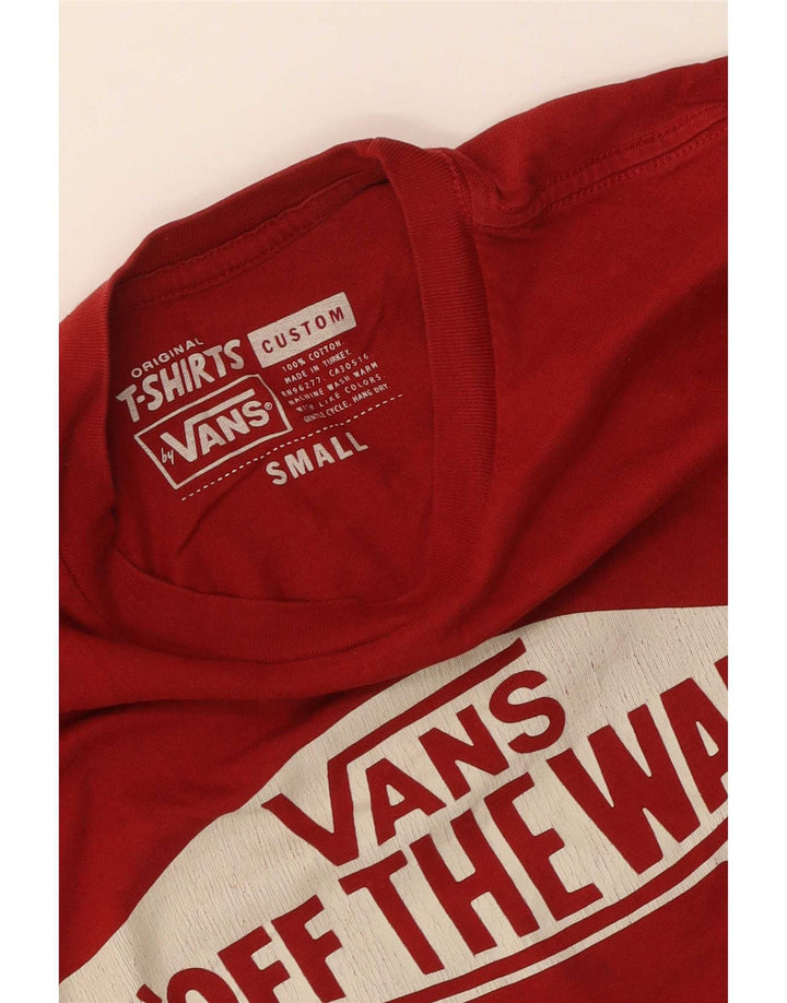 Tricou grafic personalizat Vans pentru bărbați Top mic bumbac roșu
