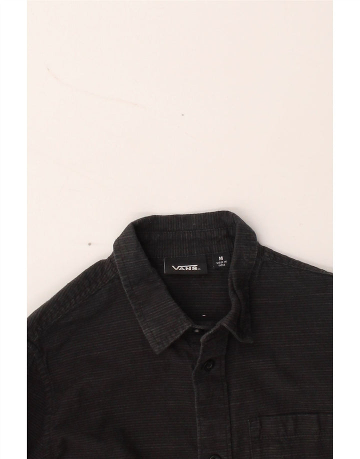 VANS Boys Flannel Shirt 10-11 Years Medium  Black Pinstripe Cotton Vintage Vans and Second-Hand Vans from Messina Hembry 