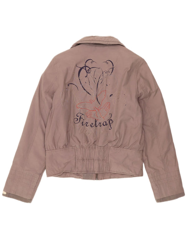 Firetrap Bomber Jacket pentru femei UK 10 Small Grey Bumbac