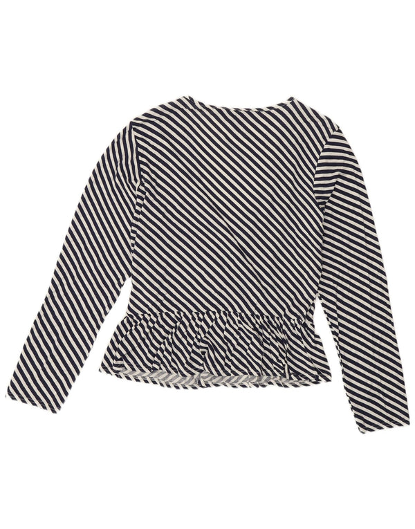 Bluză cu mânecă lungă pentru femei Lipsy, UK 18 XL, viscoză, cu dungi, albastru bleumarin