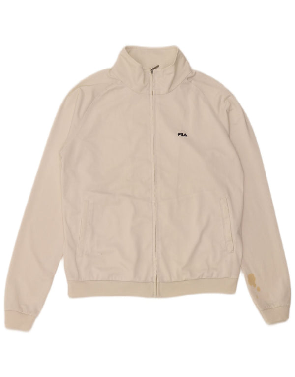 Jachetă de trening pentru femei FILA UK 12 Poliester alb mediu